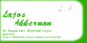 lajos akkerman business card